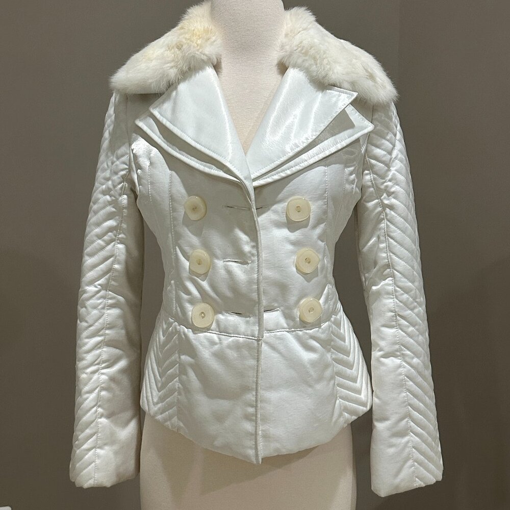Vintage Bebe puff jacket with removable fur collar